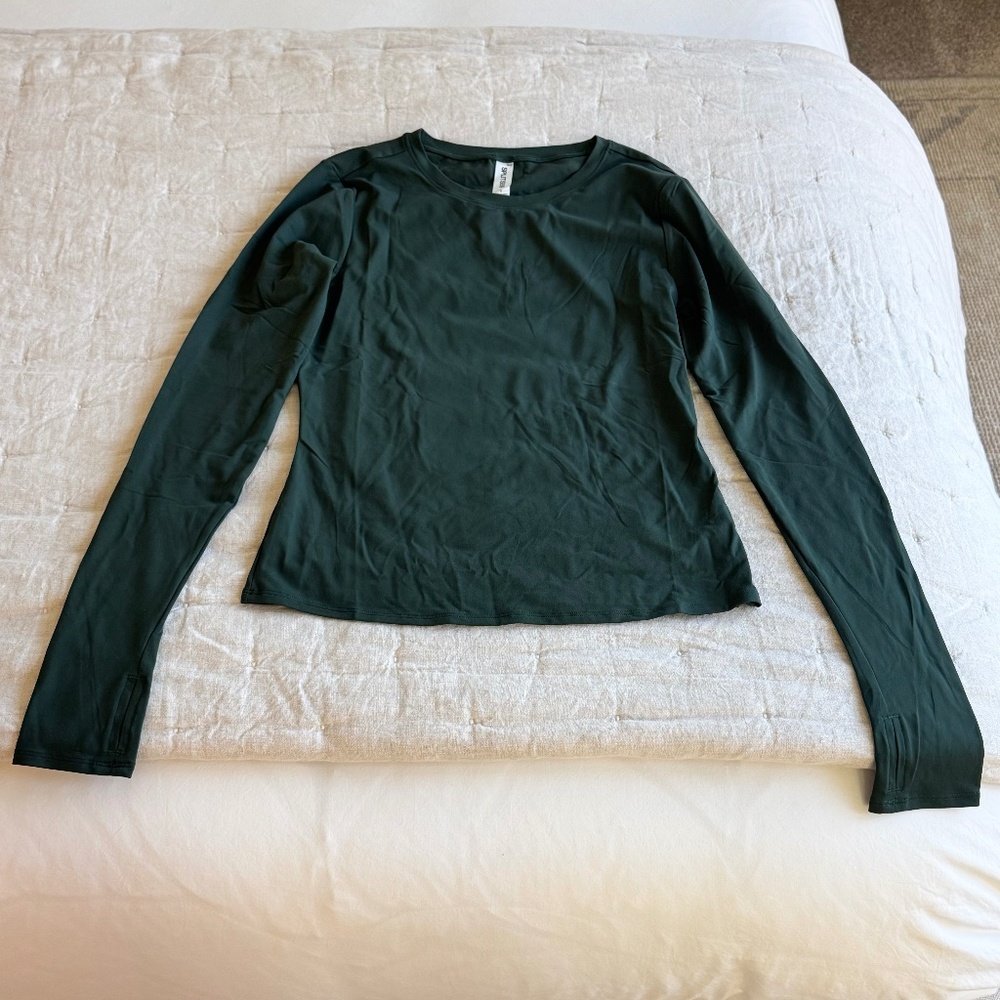 *New* Splits59 Airweight Lite Long Sleeve Waist Length Top Military Green Small